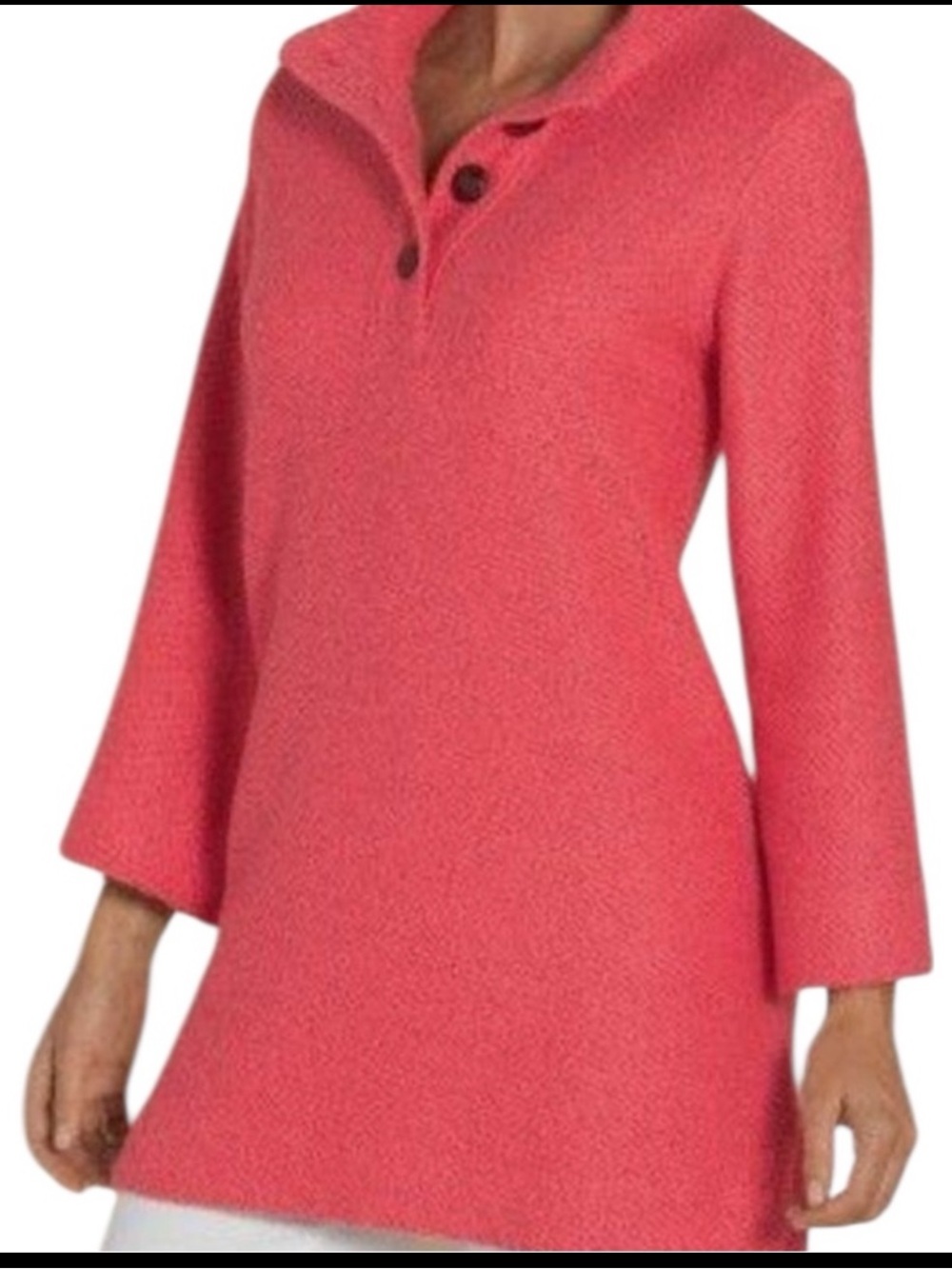 SOFT SURROUNDINGS “Set Sail” Tunic Sweater in Coral Pink Size MED — SUPER SOFT!! - Picture 6 of 6